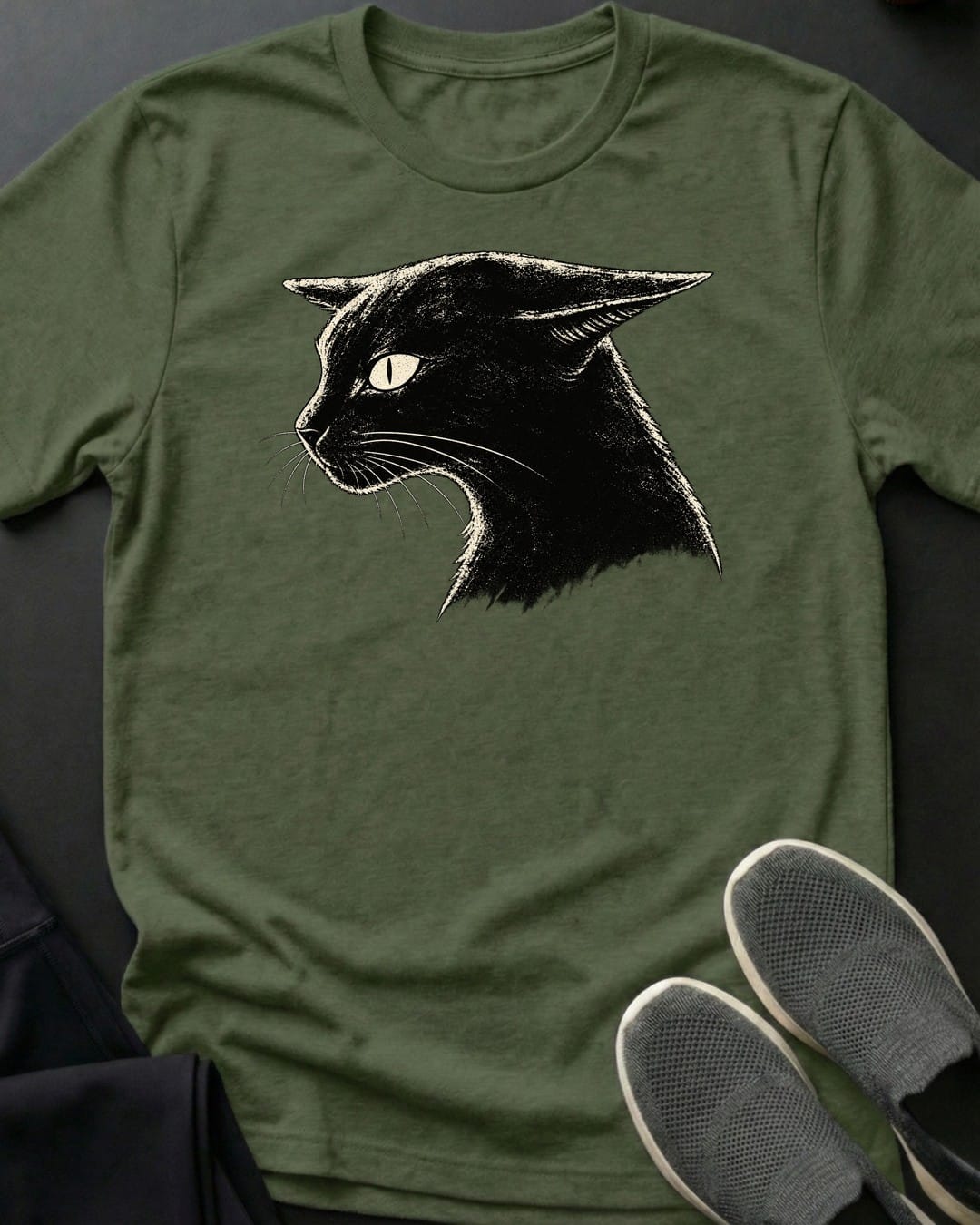 Side Eye Tee in Military Green