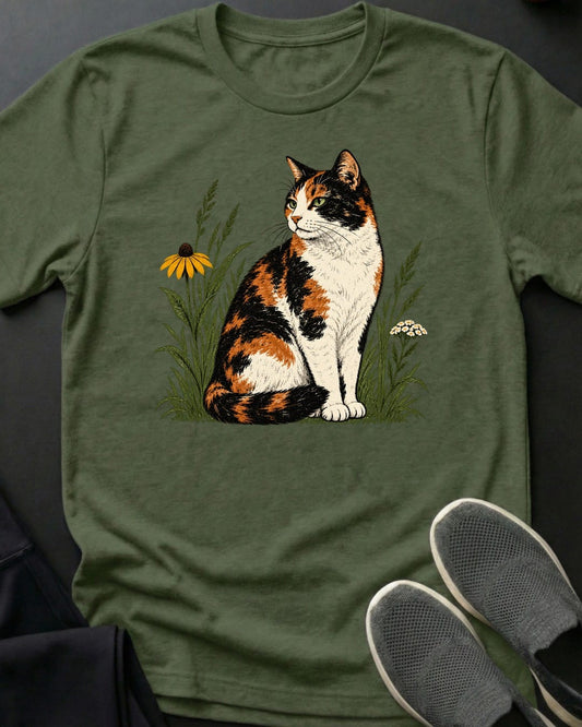 Wildflower Calico Tee in Military Green
