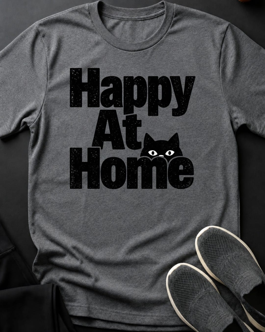 Happy At Home Tee in Graphite Heather