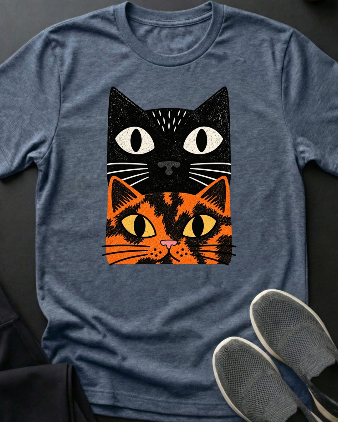 Tortie Stack Tee in Heather Indigo