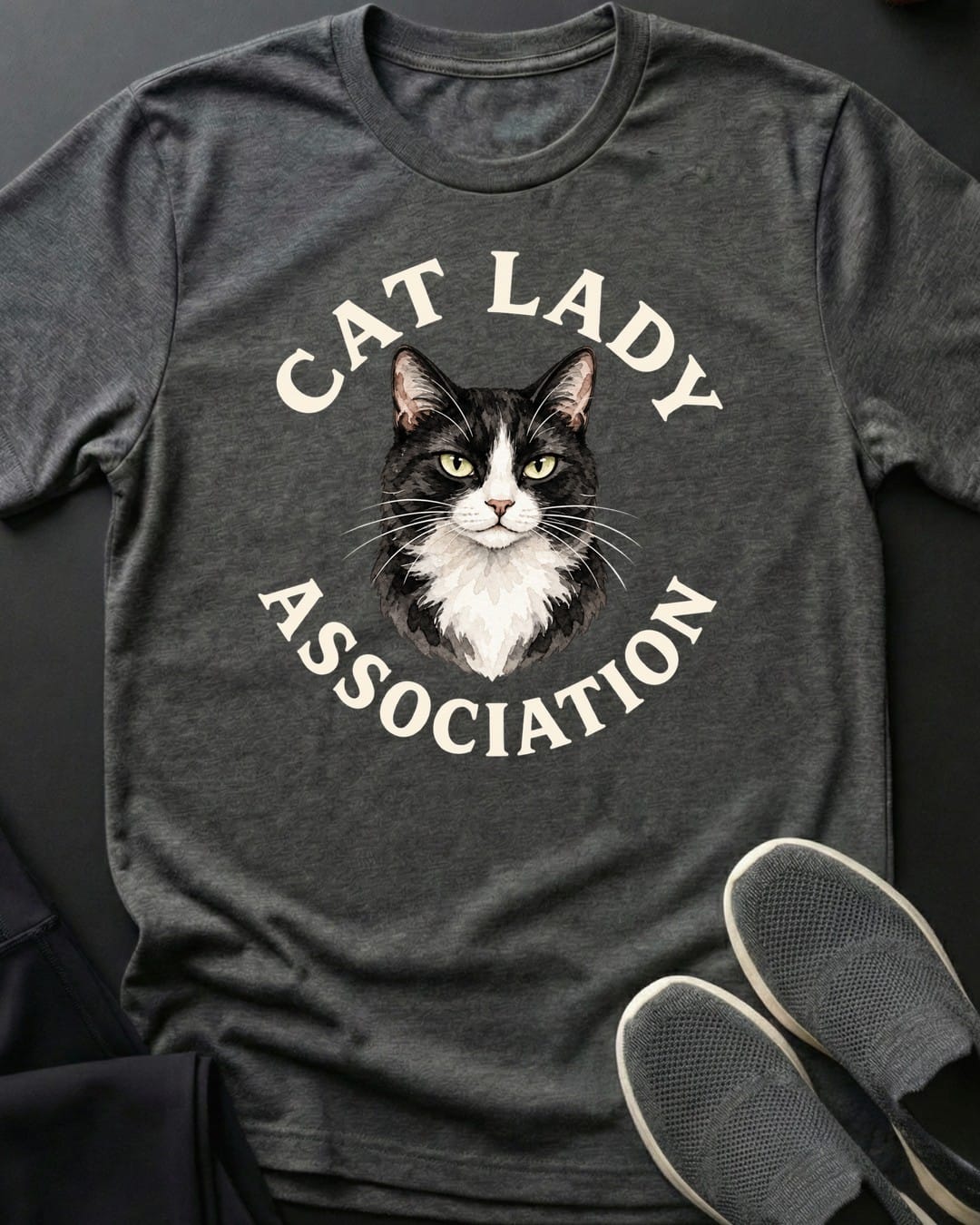 Cat Lady Association Tee in Dark Heather