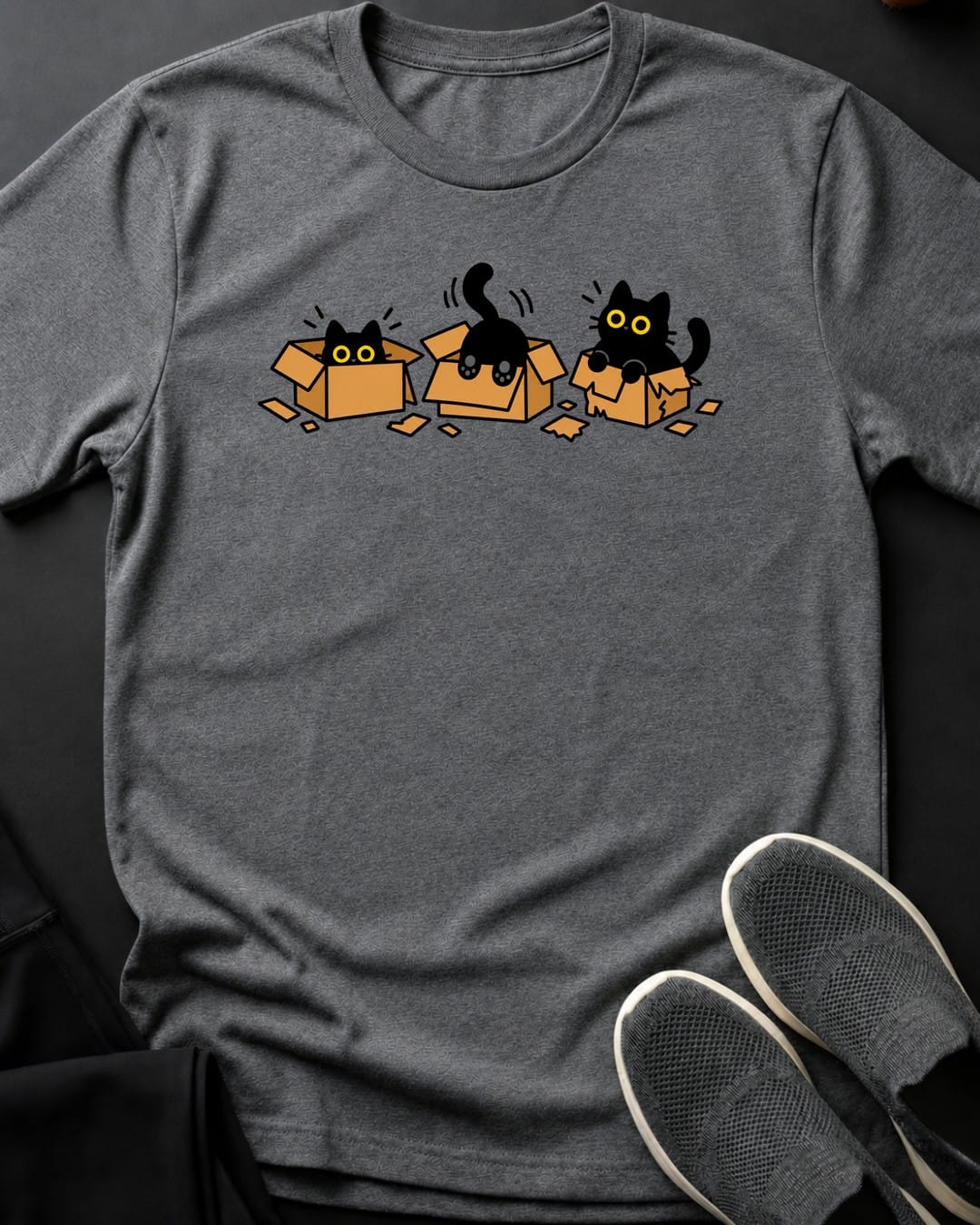 Cardboard Zoomies Tee in Graphite Heather