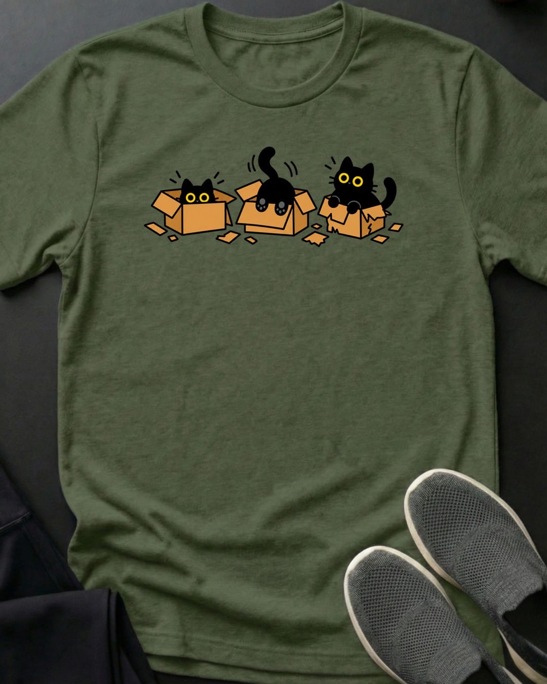 Cardboard Zoomies Tee in Military Green