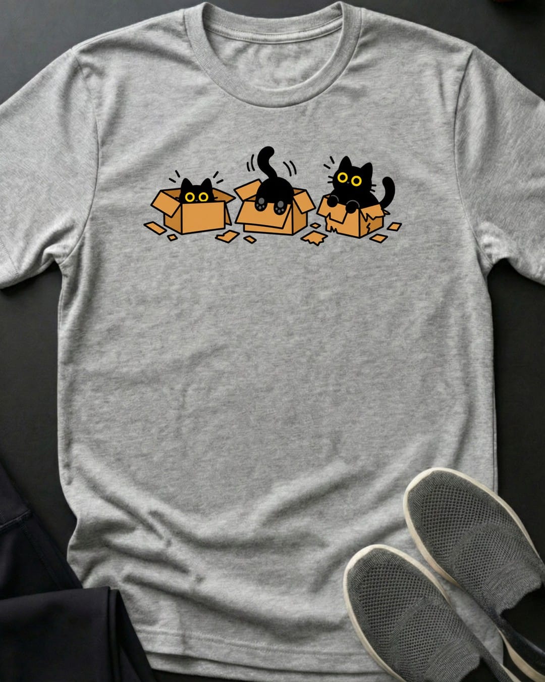 Cardboard Zoomies Tee in Sport Grey
