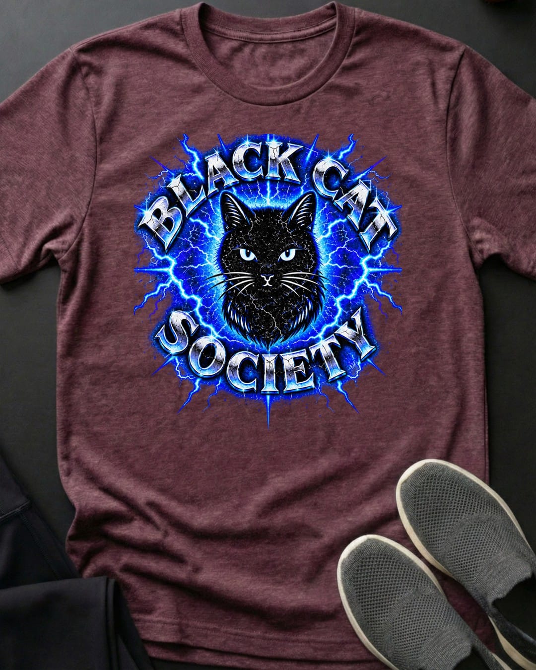Electric Society Tee in Heather Maroon