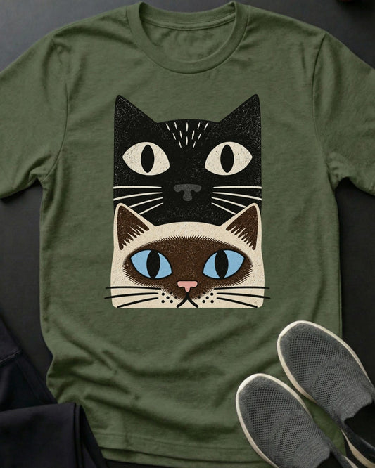 Siamese Stack Tee in Military Green