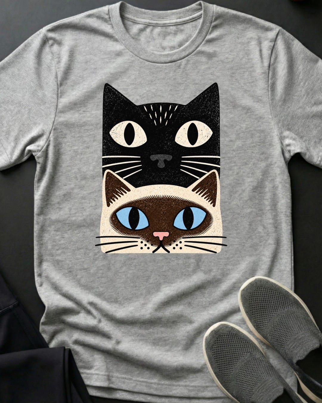 Siamese Stack Tee in Sport Grey