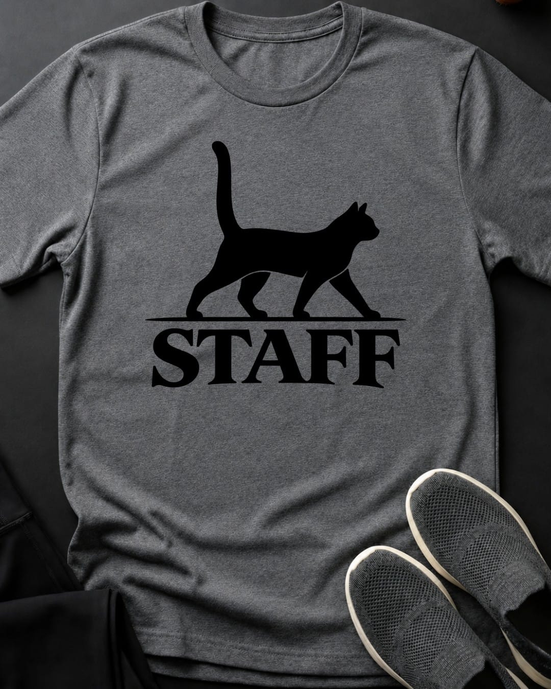 Cat Staff Tee in Graphite Heather