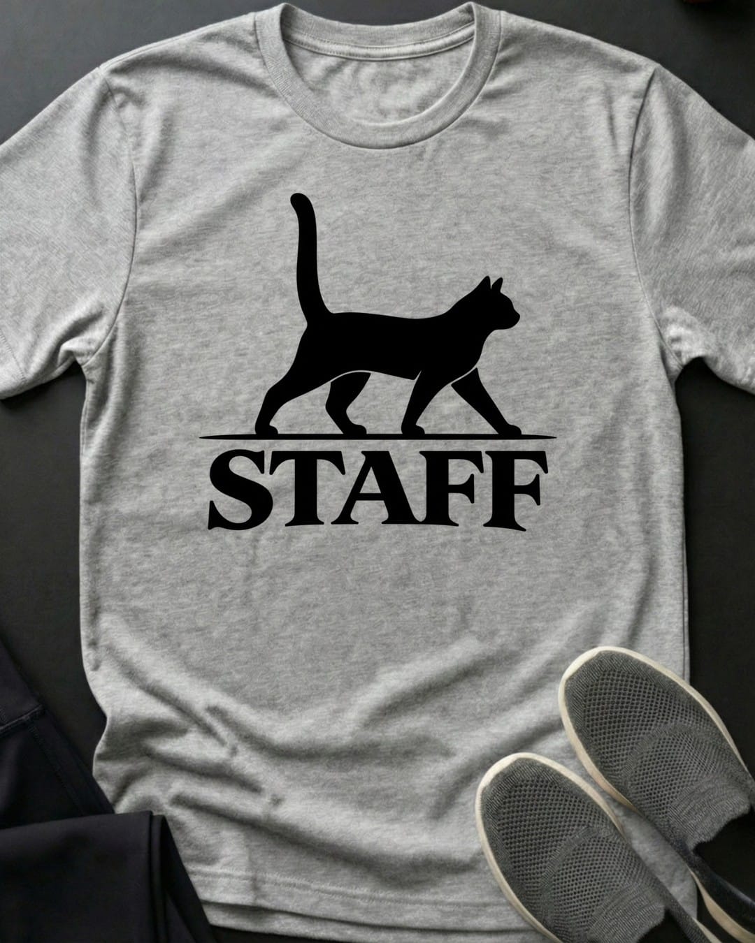 Cat Staff Tee in Sport Grey