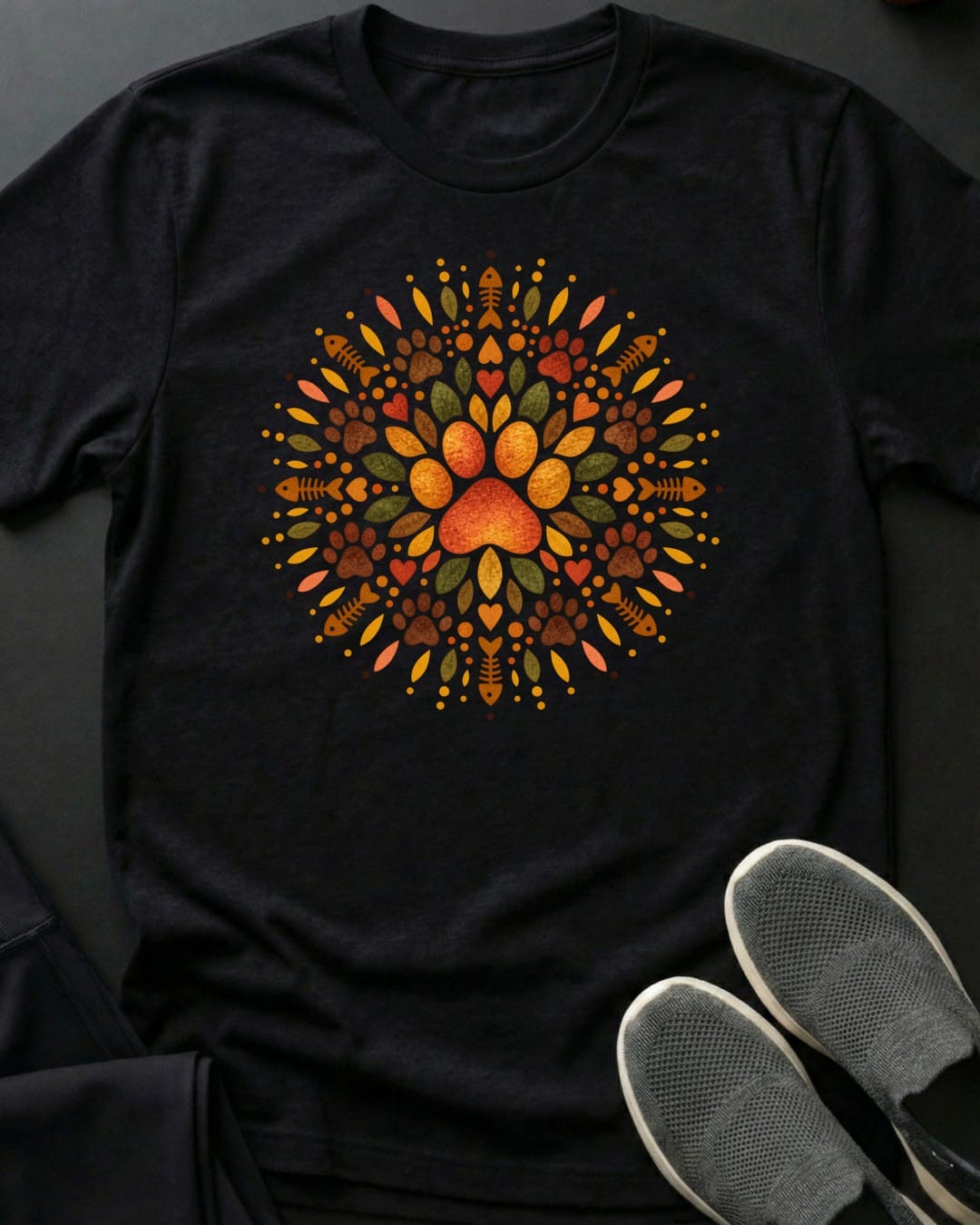 Paw Mandala Tee in Black