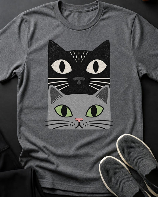 Grey Cat Stack Tee in Graphite Heather
