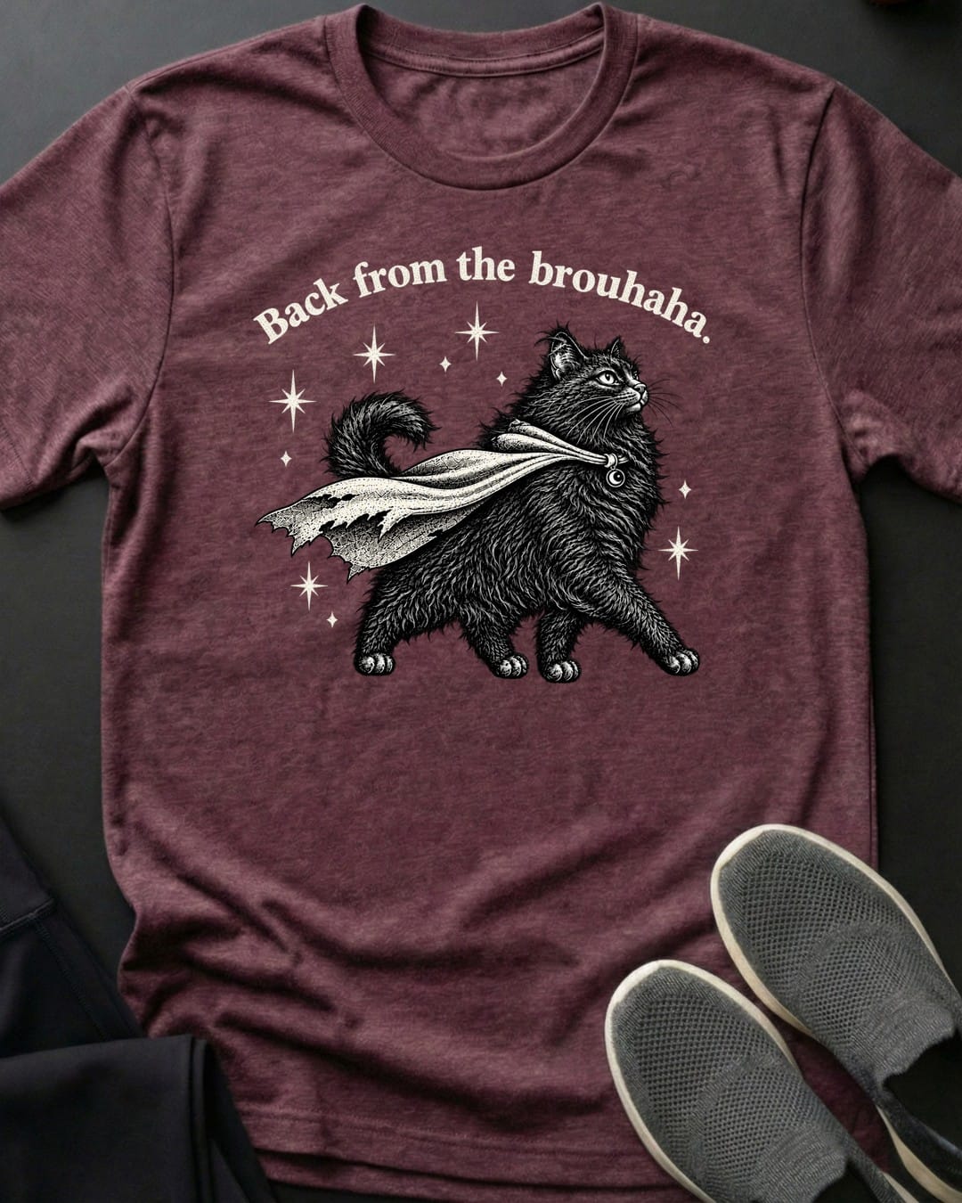 Brouhaha Tee in Heather Maroon