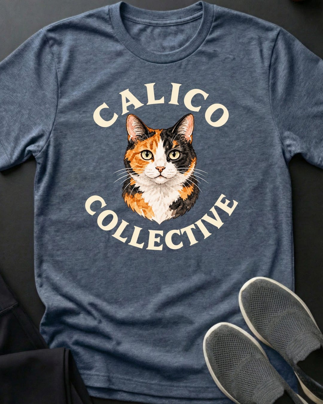 Calico Collective Tee in Heather Indigo