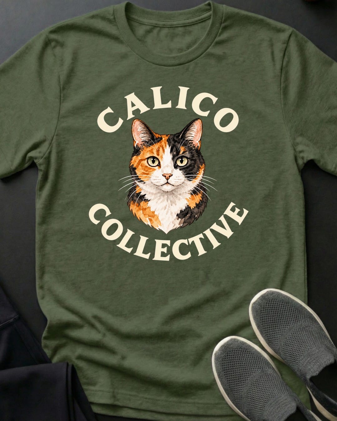Calico Collective Tee in Military Green