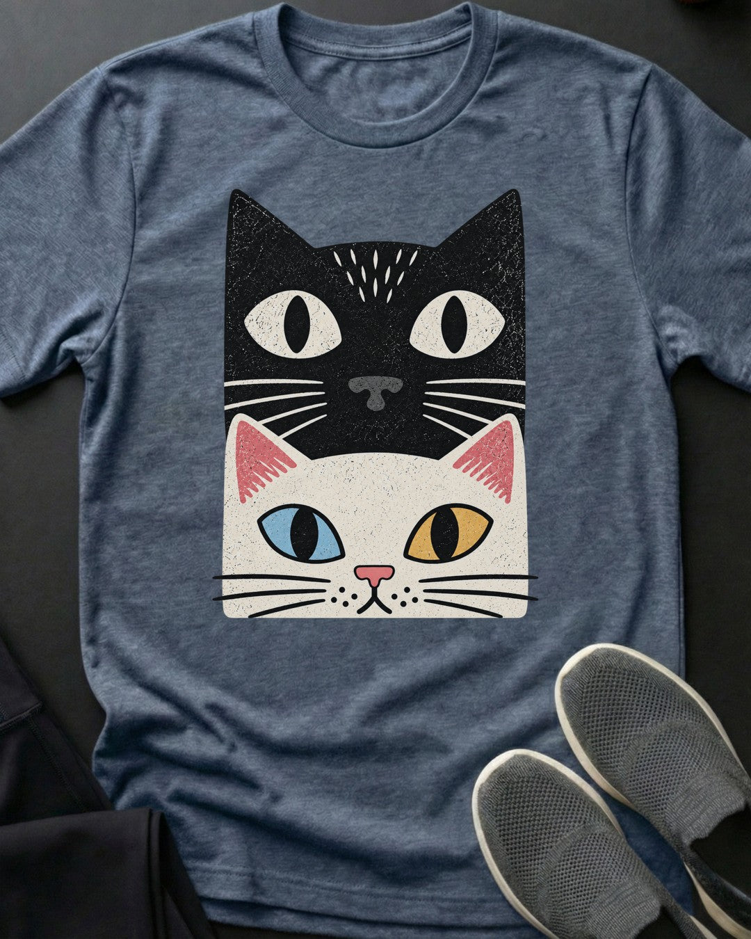 Pretty Eyes Stack Tee in Heather Indigo