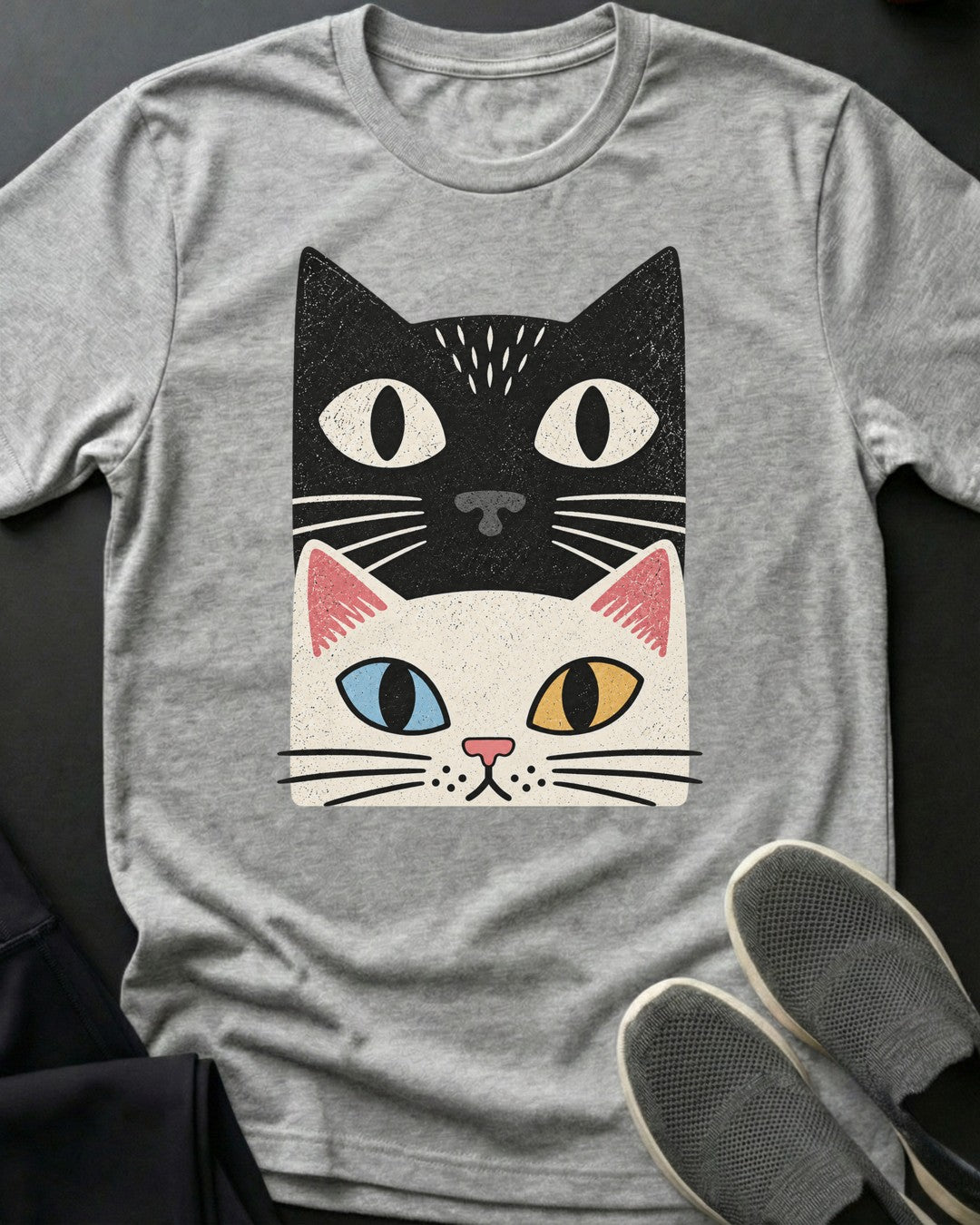 Pretty Eyes Stack Tee in Sport Grey