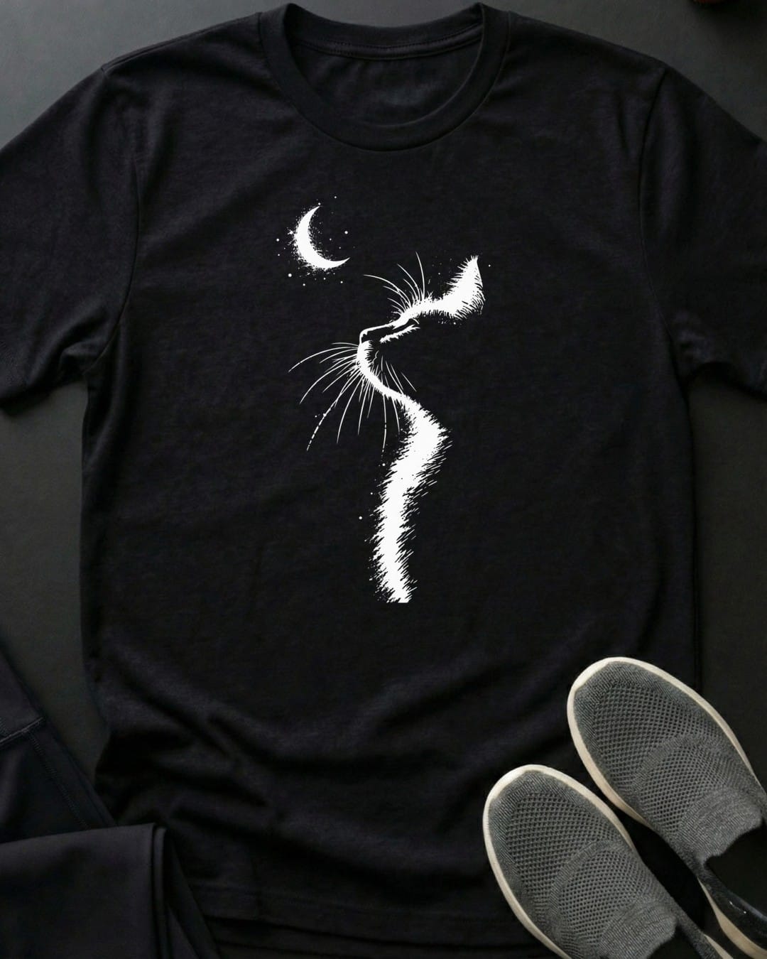 Moonlit Cat II Tee in Black
