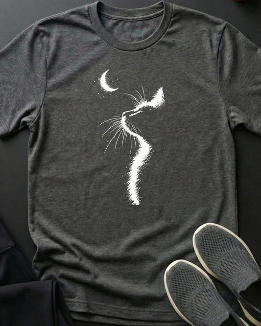 Moonlit Cat II Tee in Dark Heather