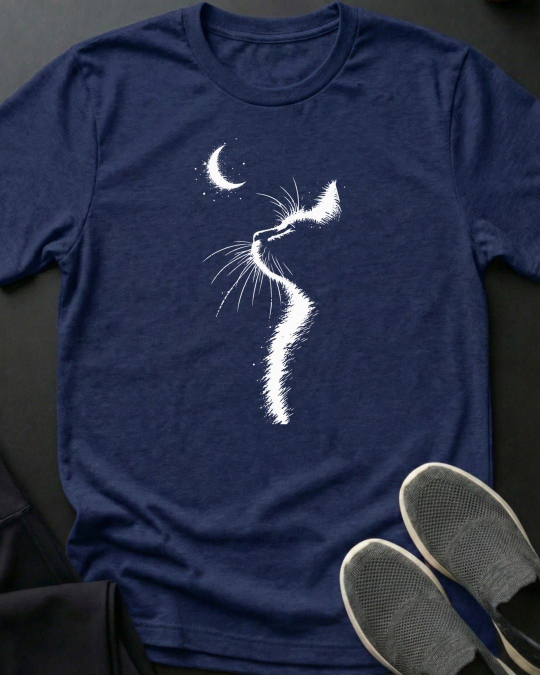 Moonlit Cat II Tee in Navy