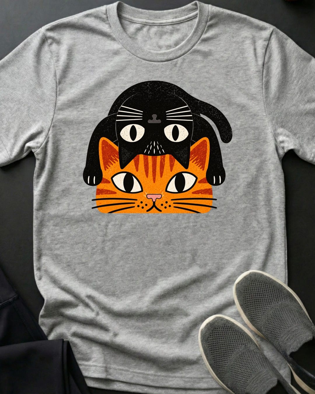Cat Pile Tee in Sport Grey