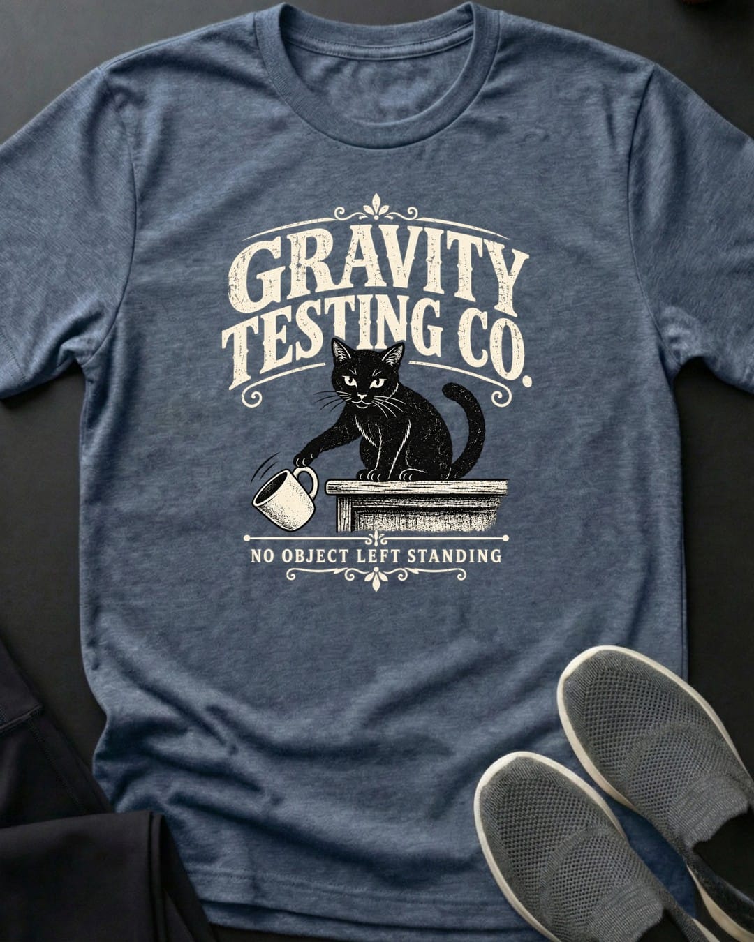 Gravity Testing Co. Tee in Heather Indigo