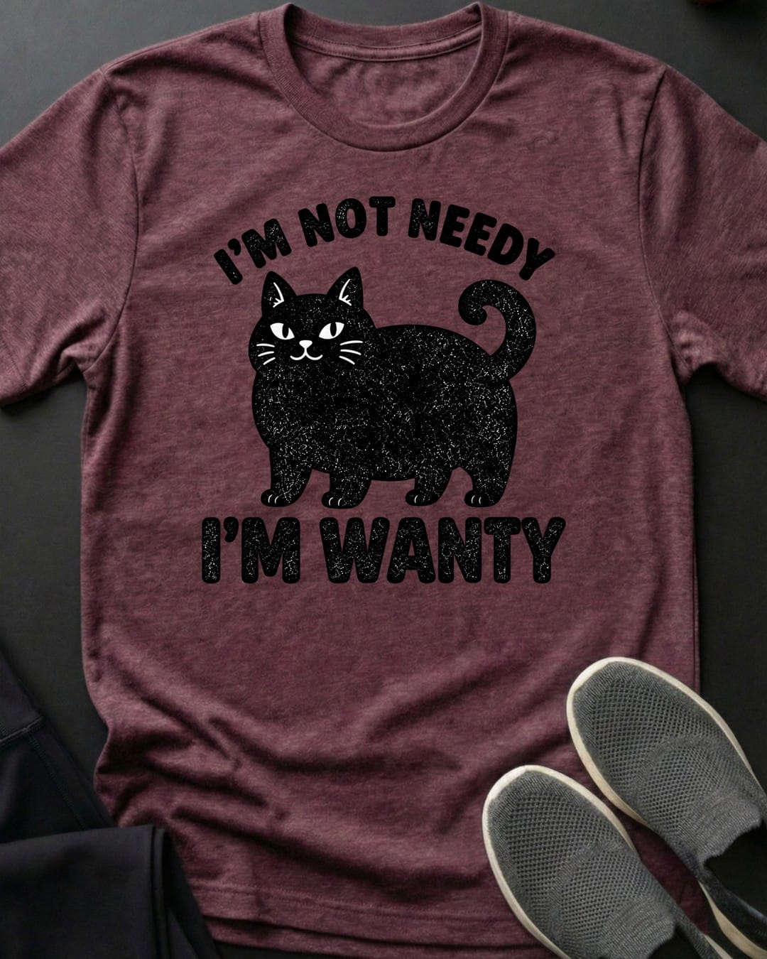 I'm Wanty Tee in Heather Maroon