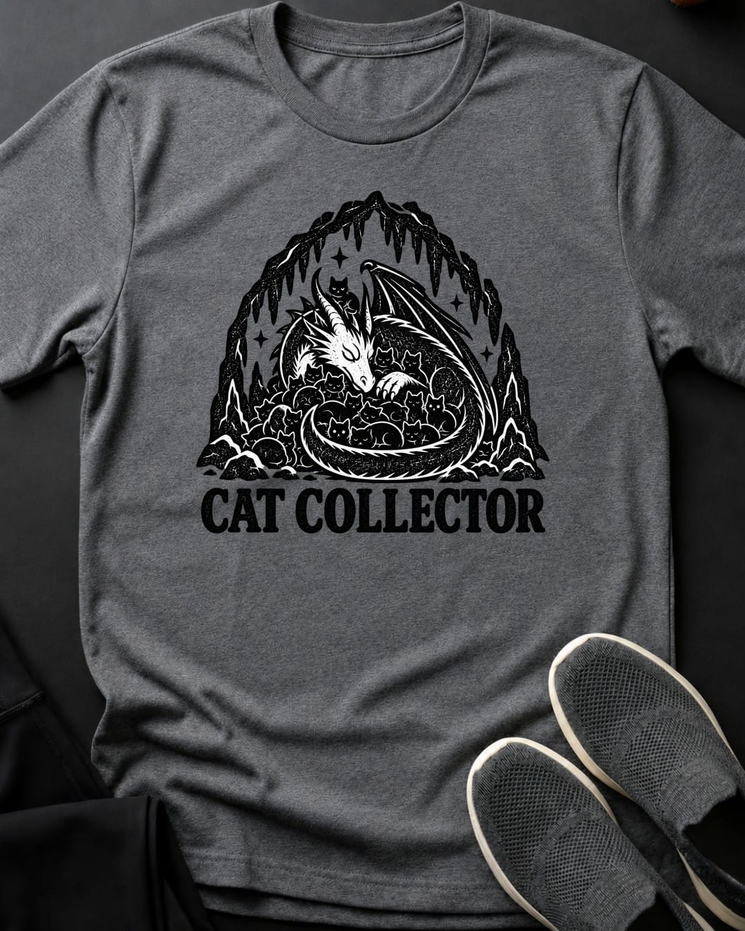 Cat Collector Tee in Graphite Heather