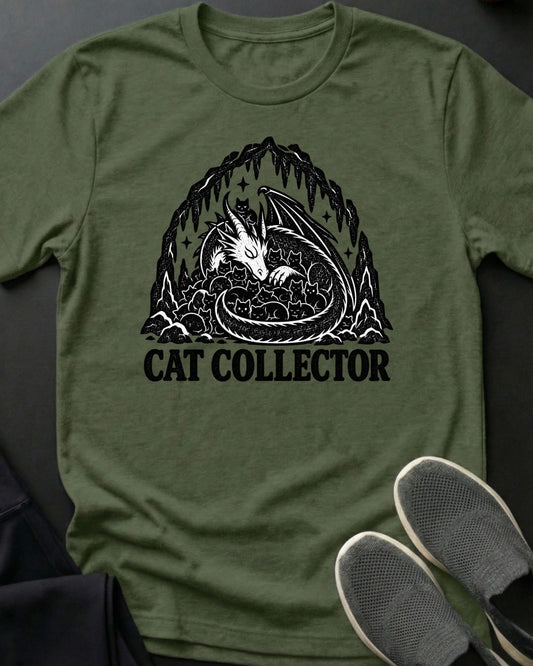 Cat Collector Tee in Military Green