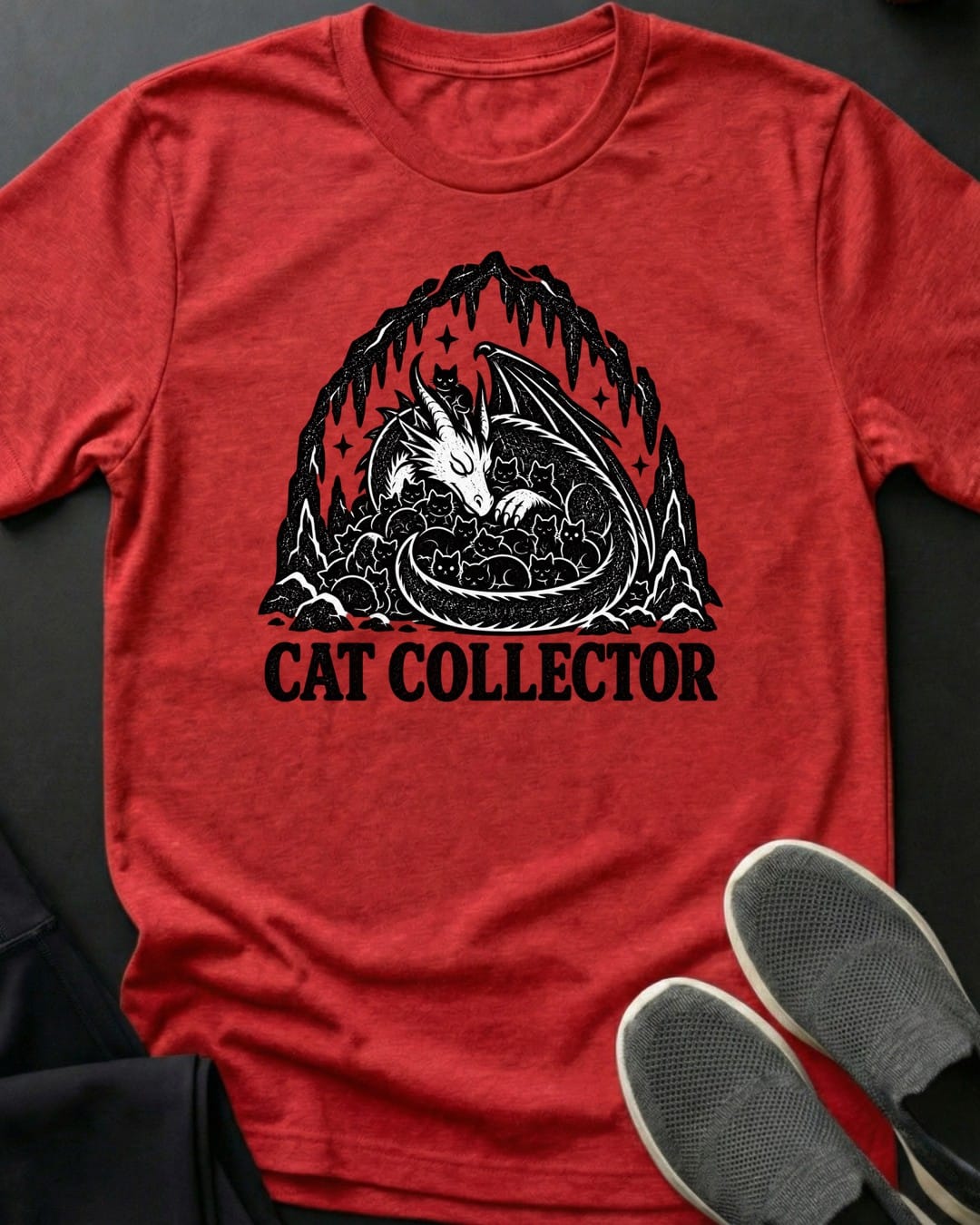 Cat Collector Tee in Red