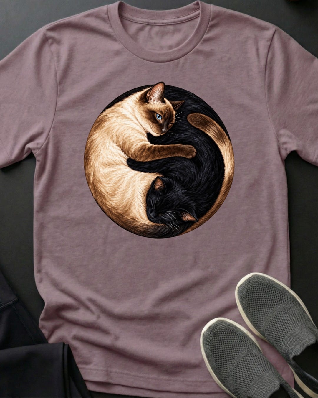 Yin Yang Cats Tee in Paragon