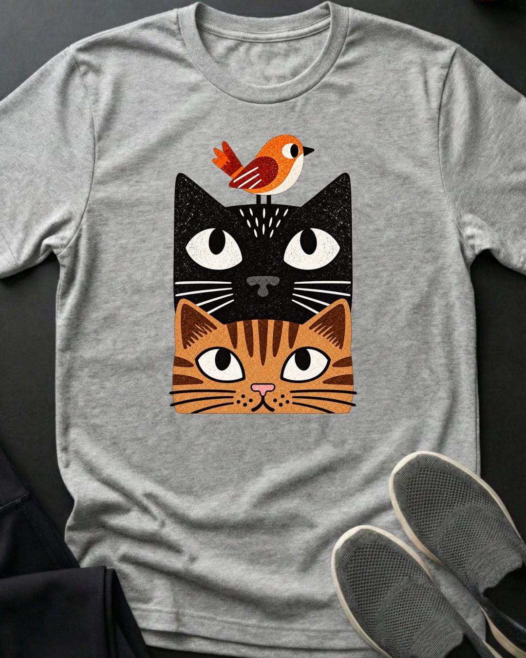 Bird On Head Tee in Sport Grey