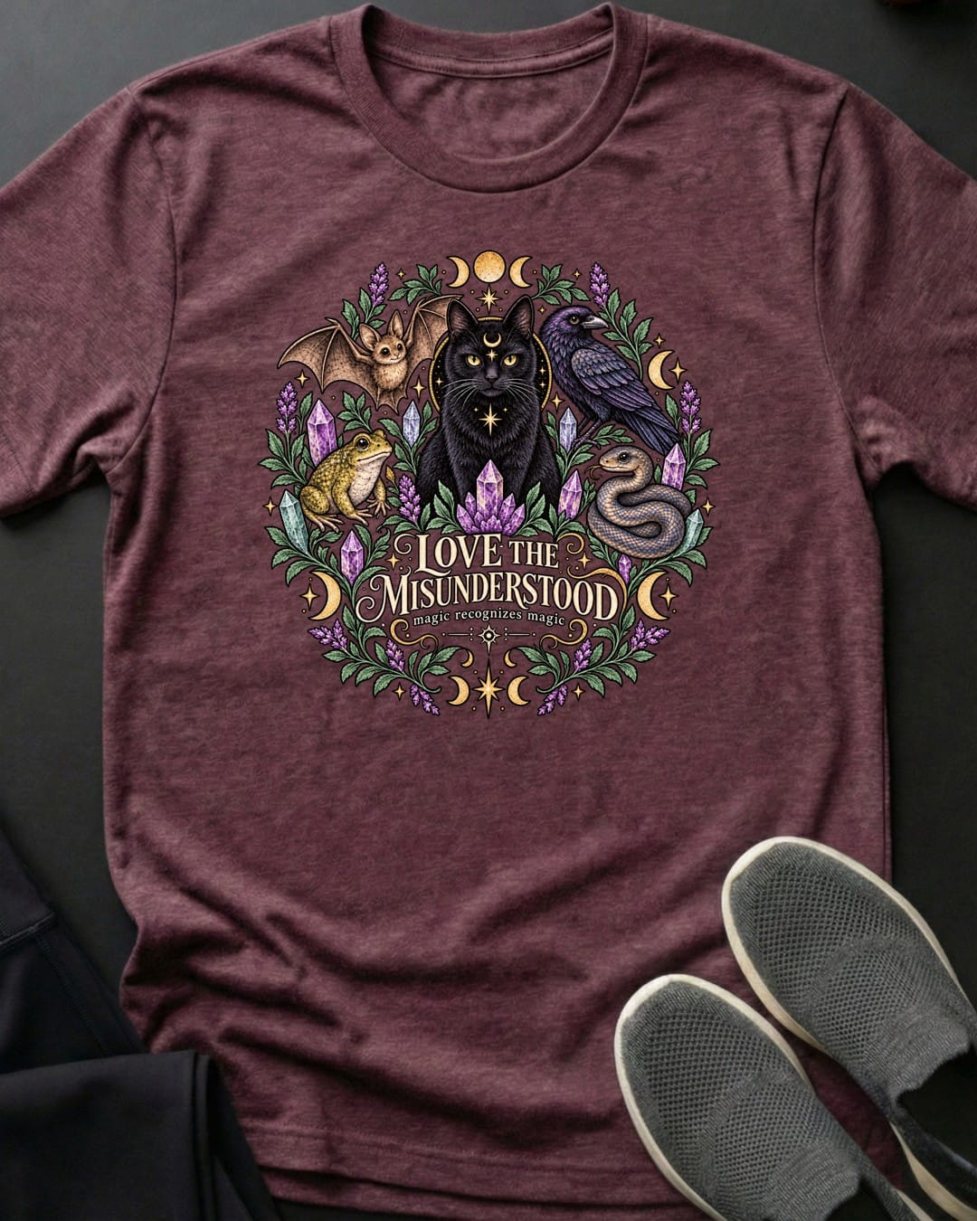 Love The Misunderstood Tee in Heather Maroon
