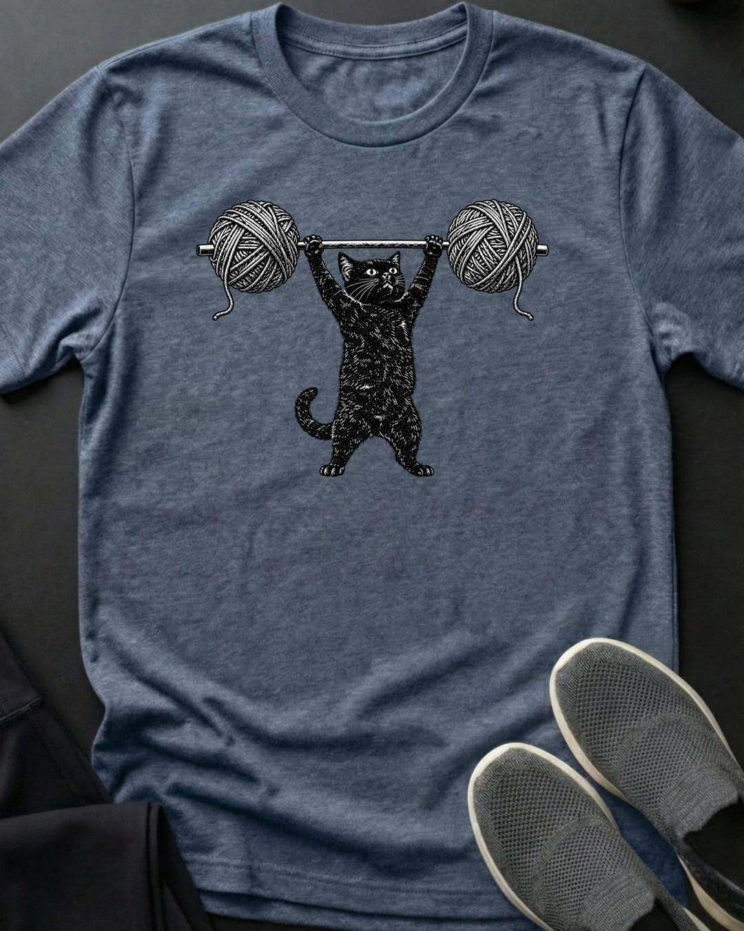 Yarn Lift Tee in Heather Indigo