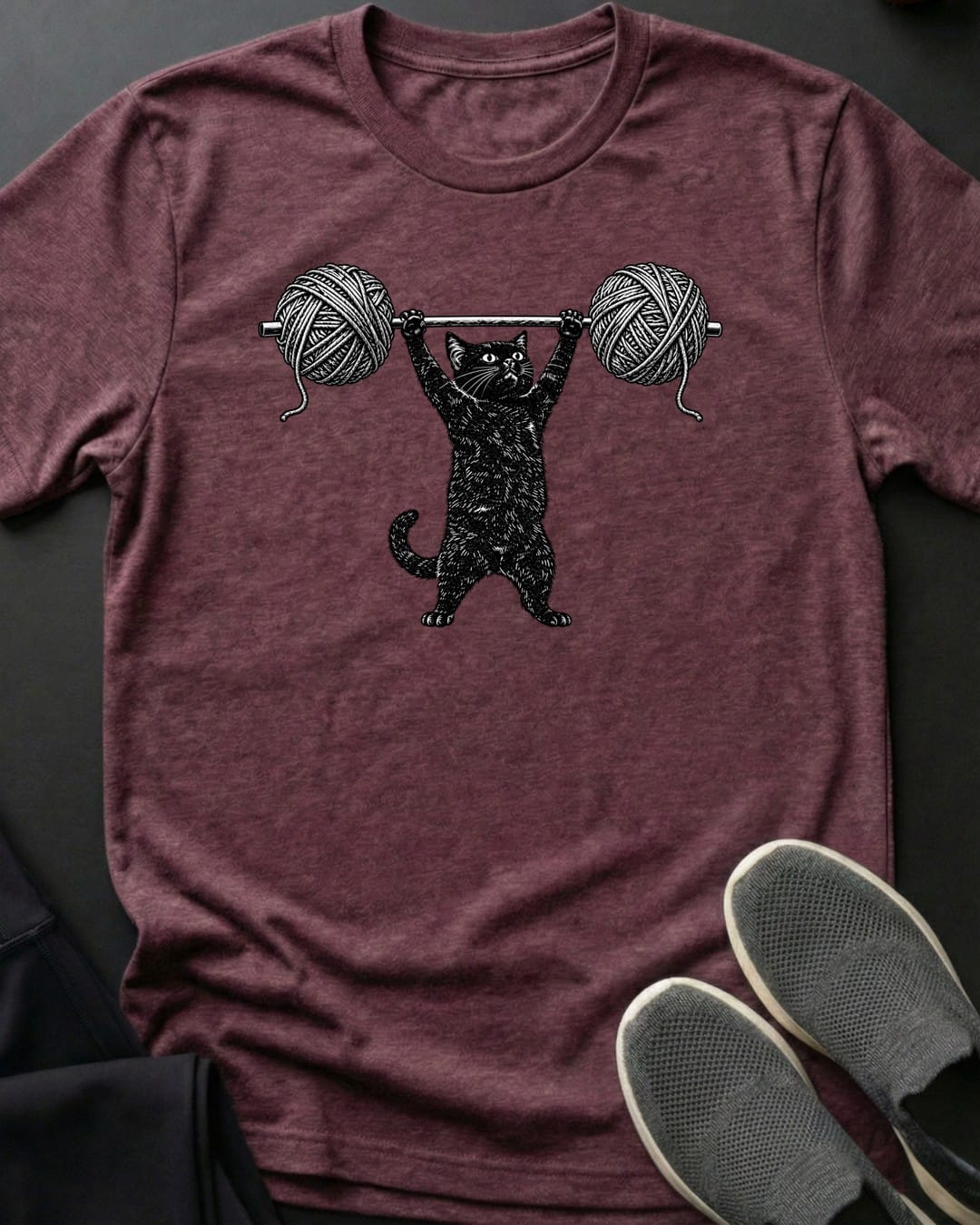 Yarn Lift Tee in Heather Maroon
