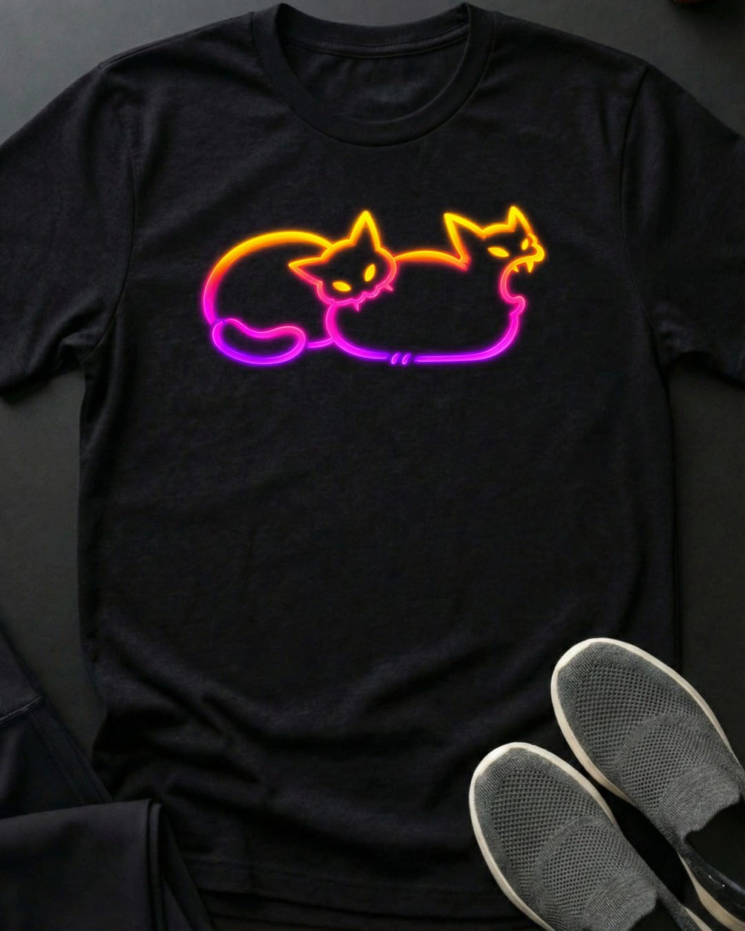 Neon Just Chillin' Tee in Black
