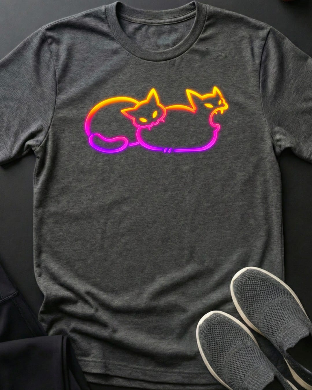 Neon Just Chillin' Tee in Dark Heather