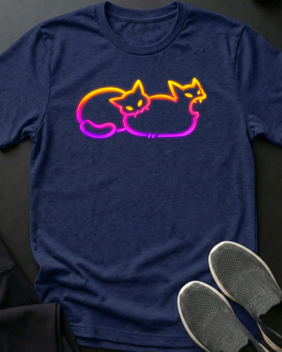 Neon Just Chillin' Tee in Navy