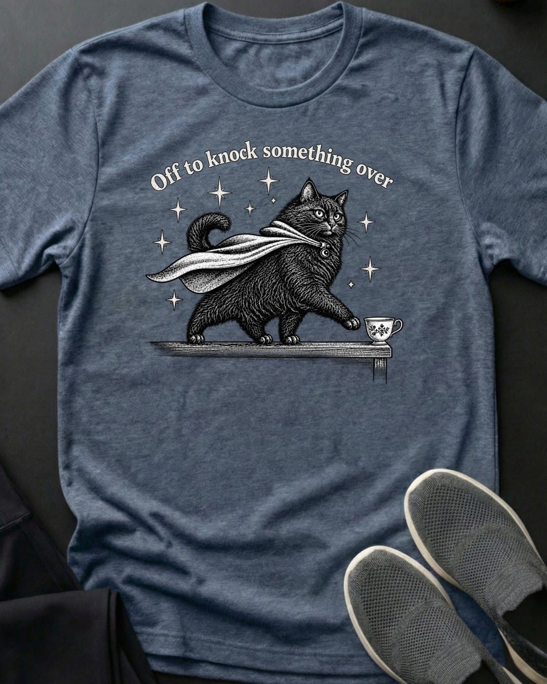 Knock It Over Tee in Heather Indigo