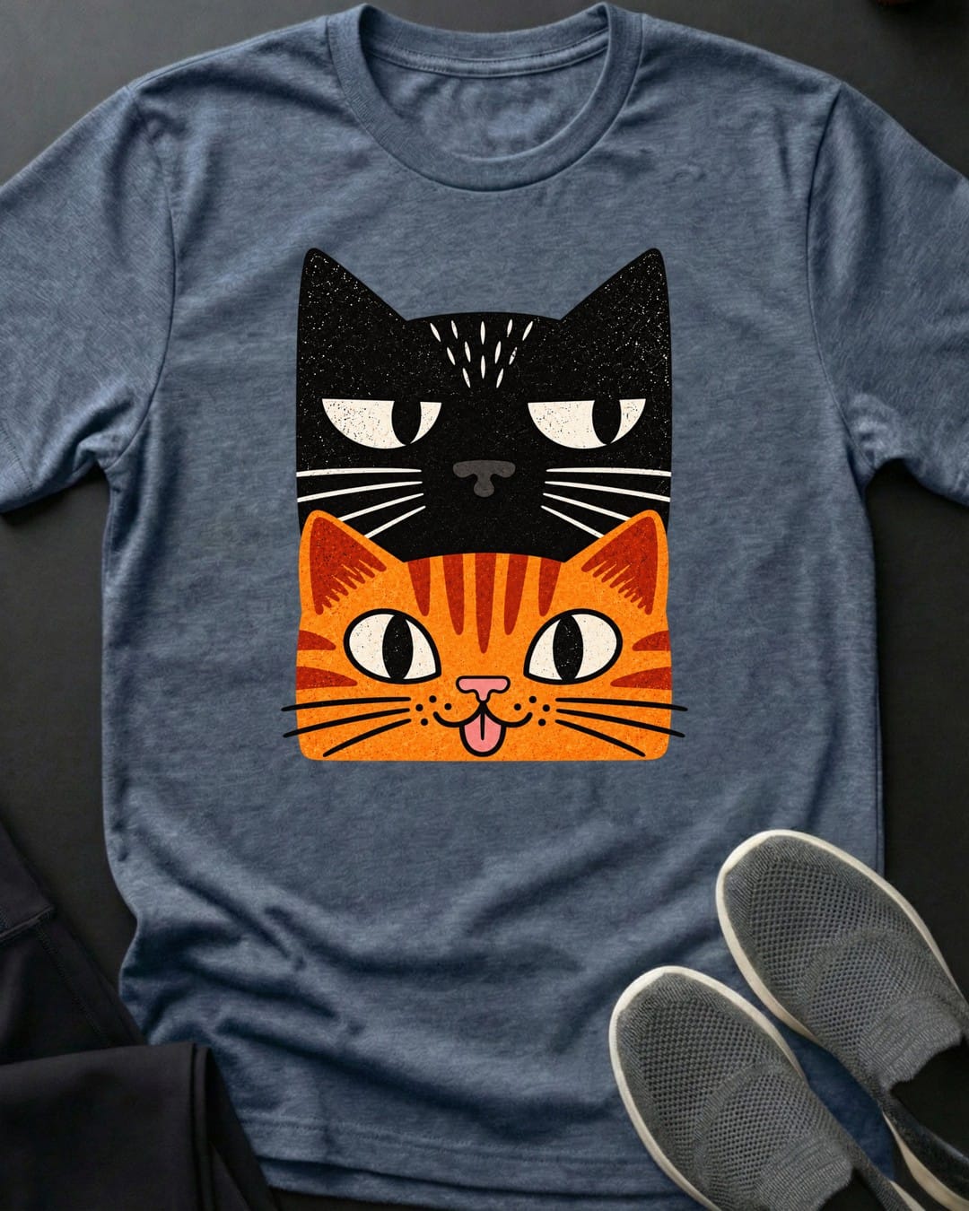 Side Eye Stack Tee in Heather Indigo