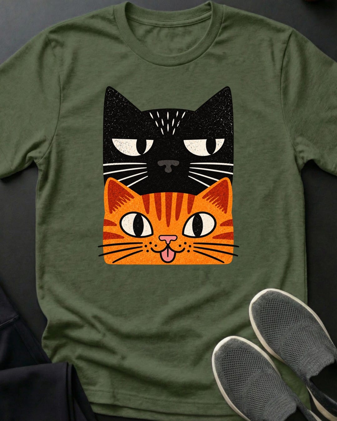 Side Eye Stack Tee in Military Green