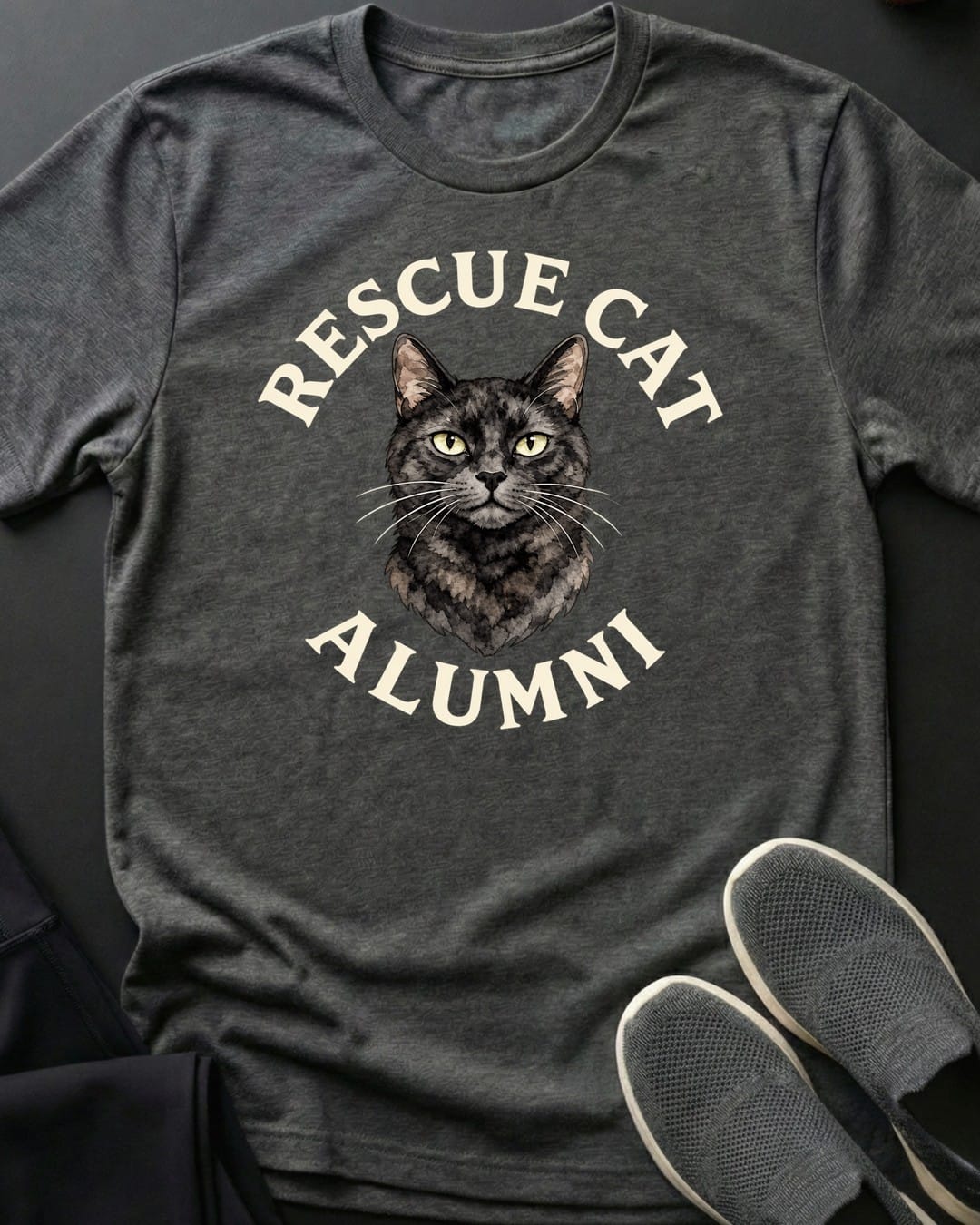 Rescue Cat Alumni Tee in Dark Heather