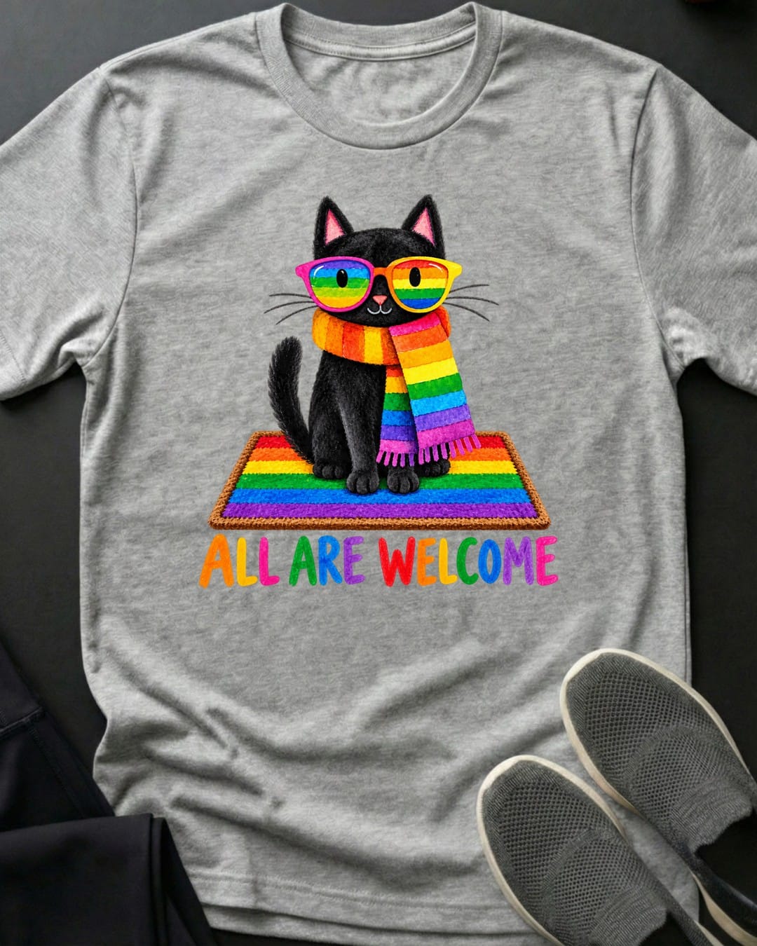 All Are Welcome Tee in Sport Grey