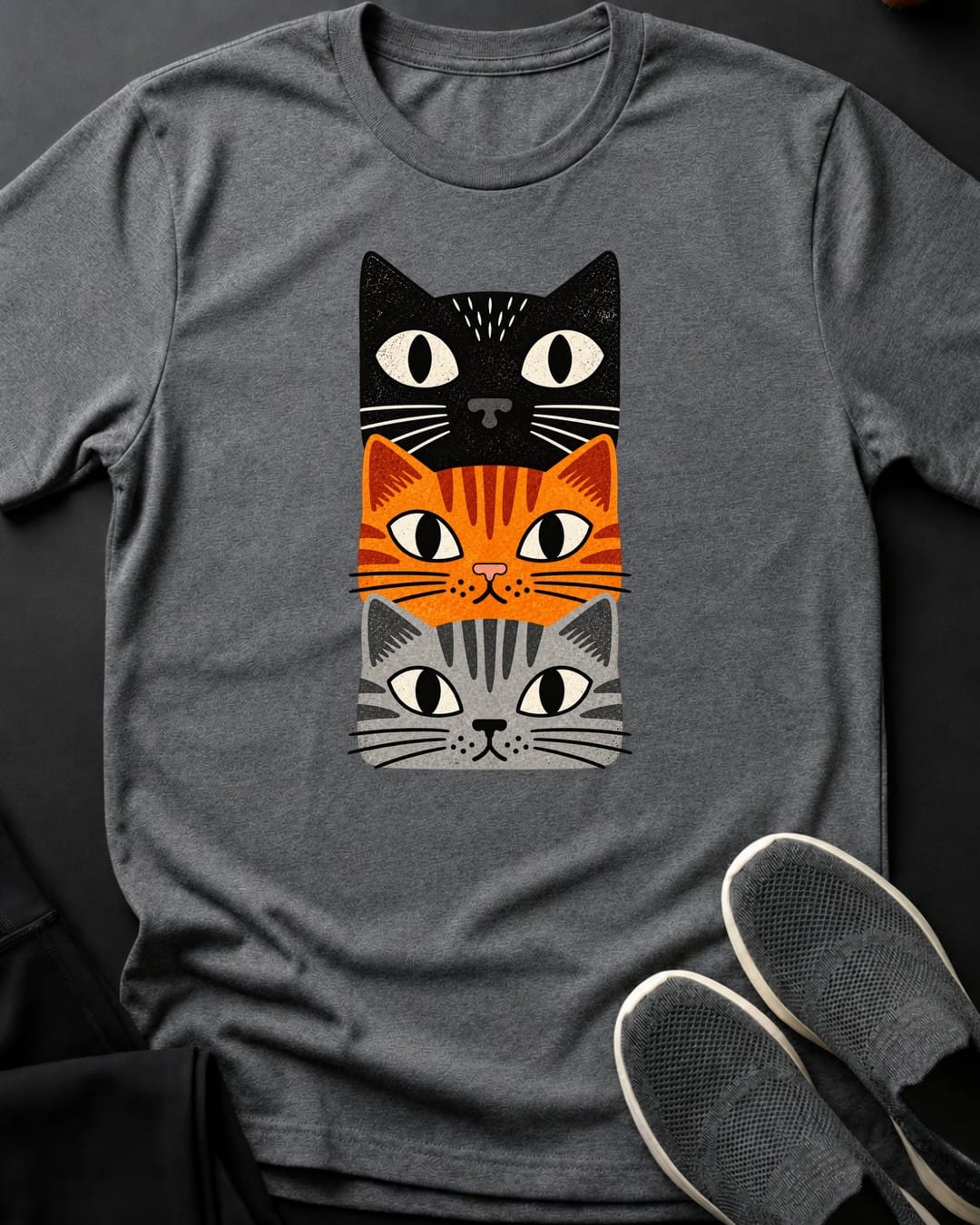 Triple Stack Tee in Graphite Heather