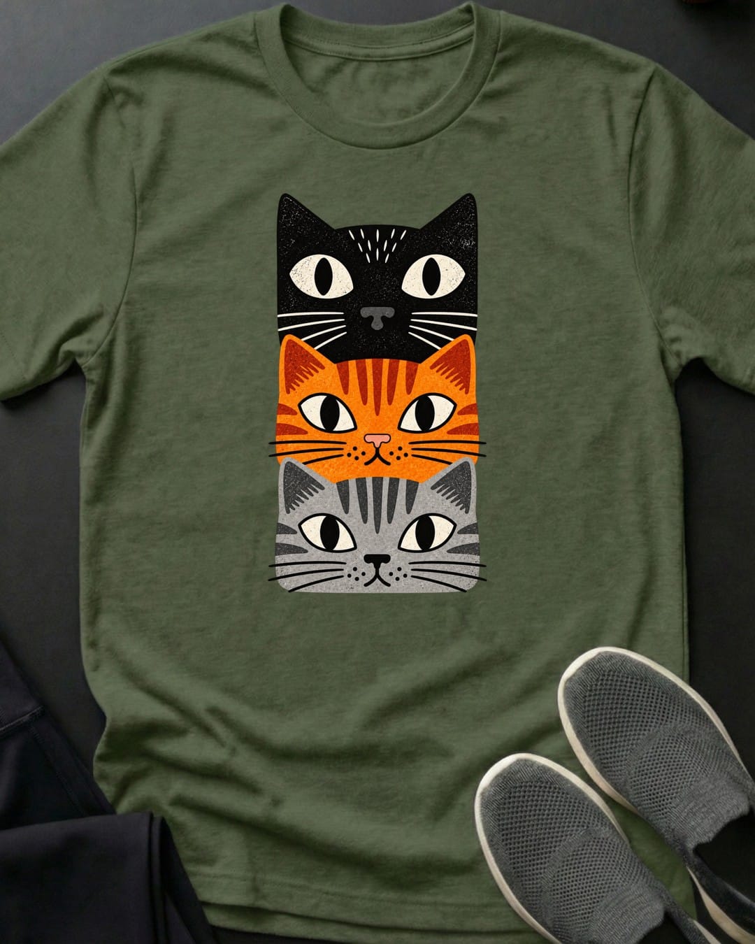 Triple Stack Tee in Military Green