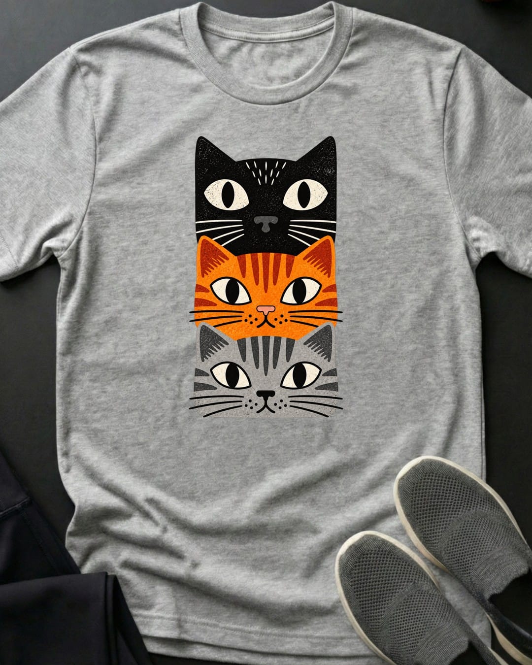 Triple Stack Tee in Sport Grey