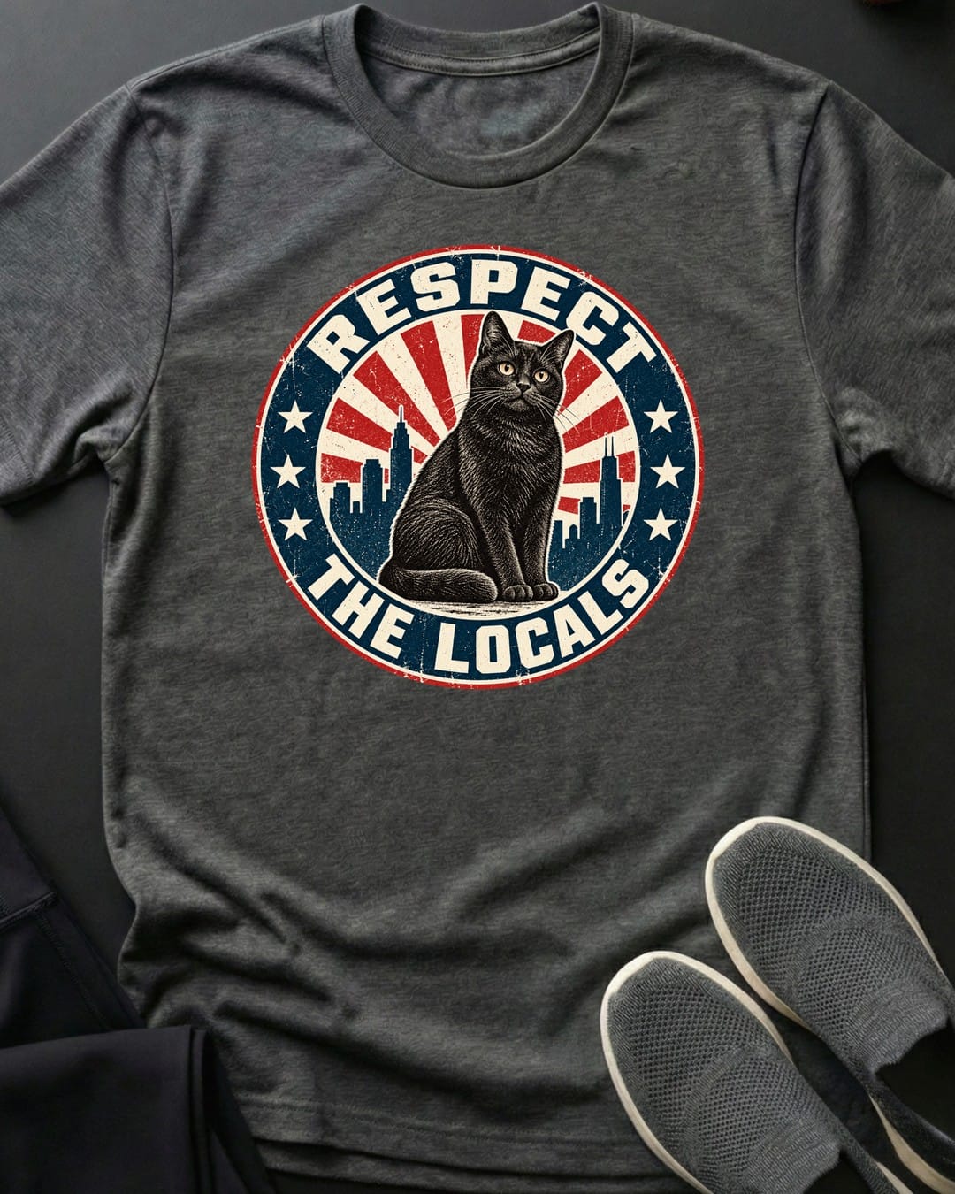 Respect The Locals Tee in Dark Heather