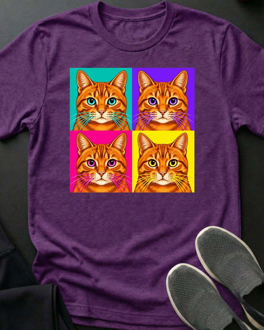 Orange Pop Art Tee in Purple