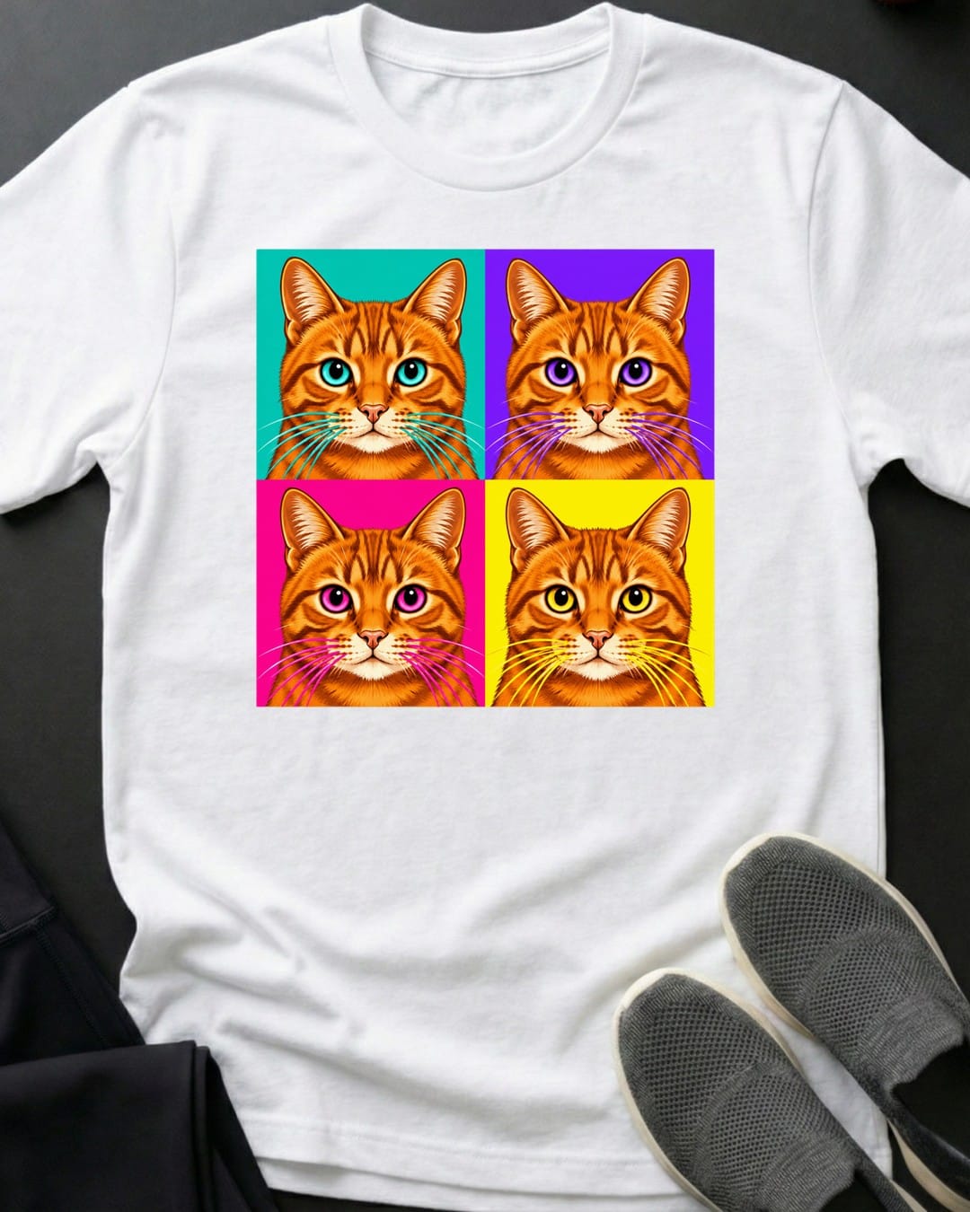 Orange Pop Art Tee in White