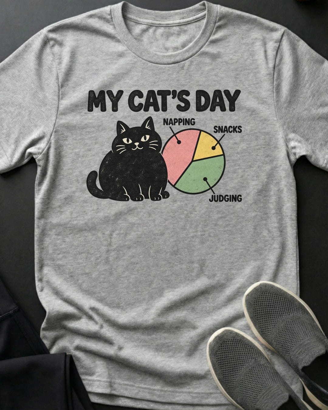My Cat's Day Tee in Sport Grey
