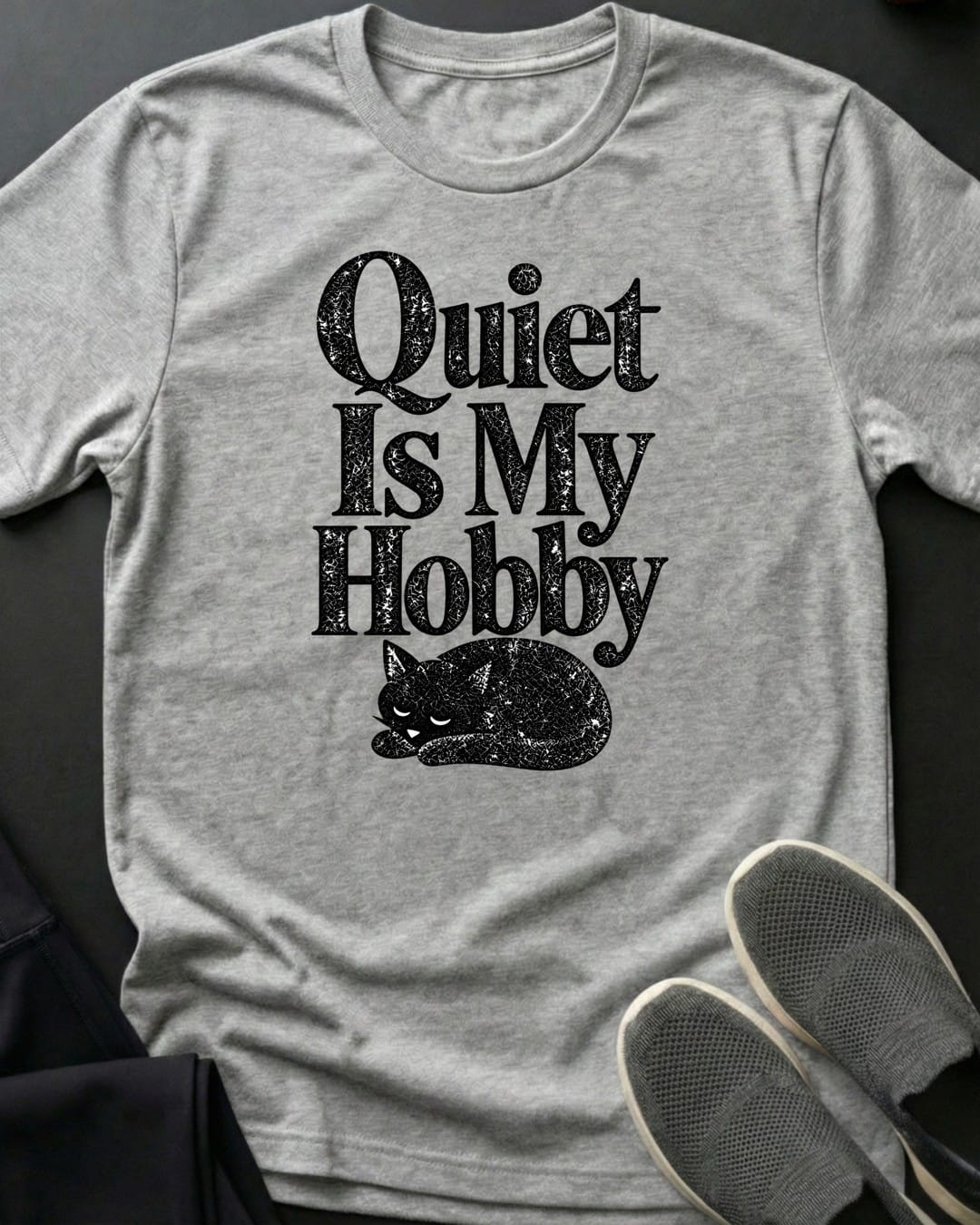 Quiet Is My Hobby Tee in Sport Grey